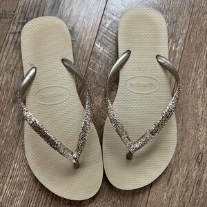 Havaianas Women's Sparkle Sandals - Gold and Tan